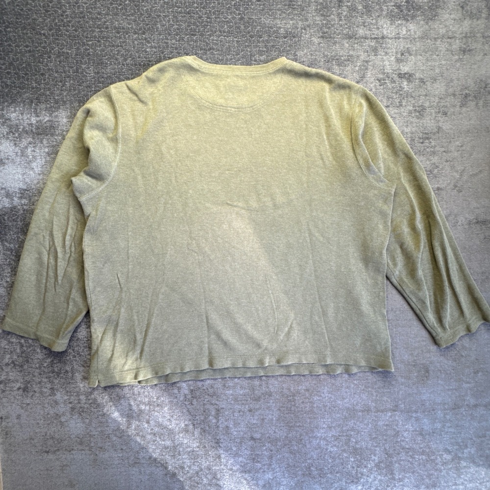 Banana Republic Sweater Men XL Olive Green Ribbed Knit Cotton Pullover Crew Neck - Picture 2 of 16